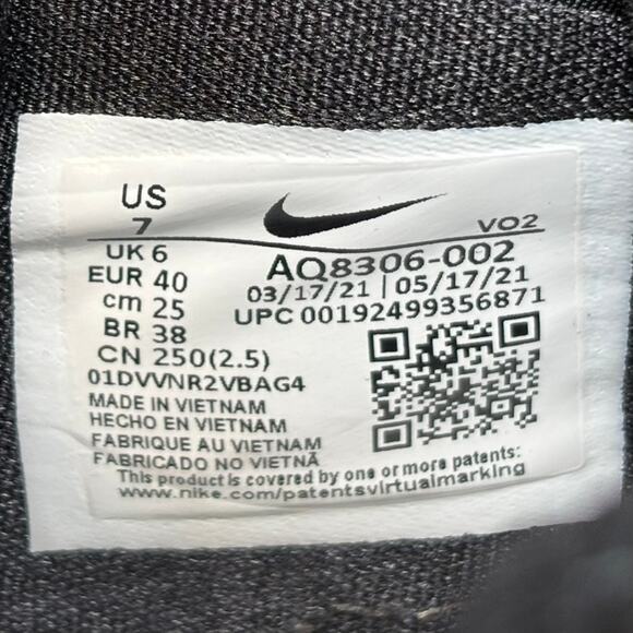 π΄ Nike Free X Metcon 2 Women`s Size 8.5 Black Athletic Running Shoes AQ8306-002 - Picture 8 of 8